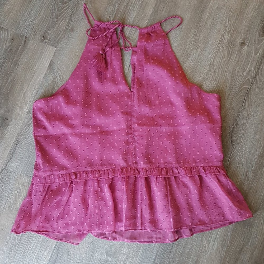 NWT Abercrombie Chiffon Sleeveless peplum top S - Picture 2 of 9